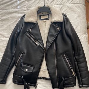 Michael Kors faux leather moto jacket